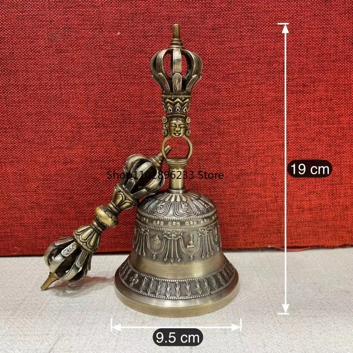 Nepal pure copper silver diamond bell pestle pure handmade diamond bell made old diamond bell