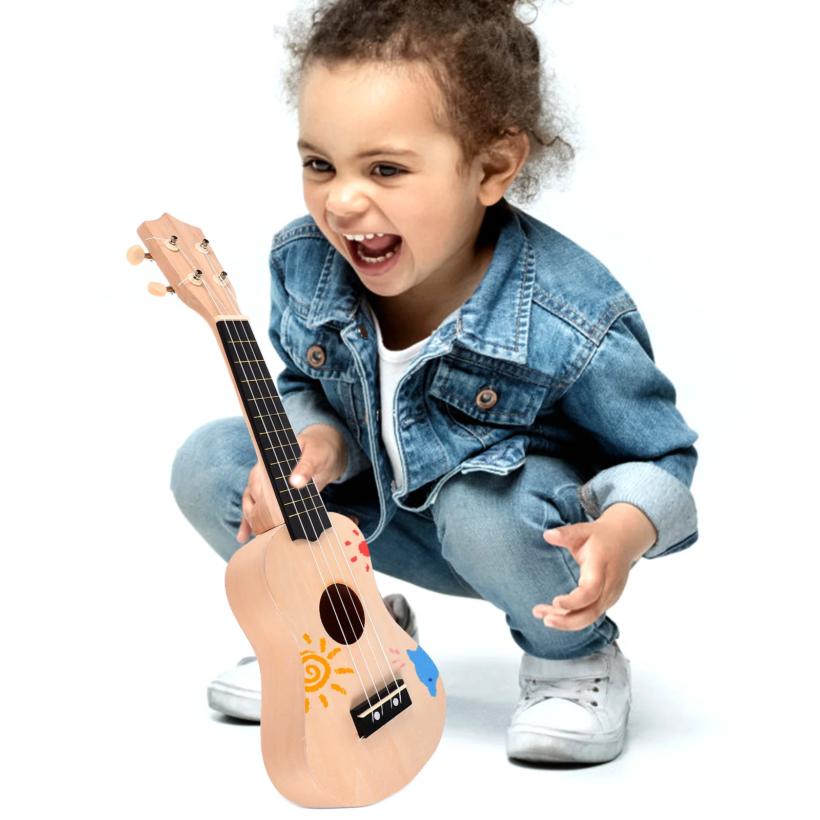 

Ukulele DIY Unfinished Wooden Material Hand Painting Guitar Pack Kids Musical Instruments Build Beginner Starter Self Painting
