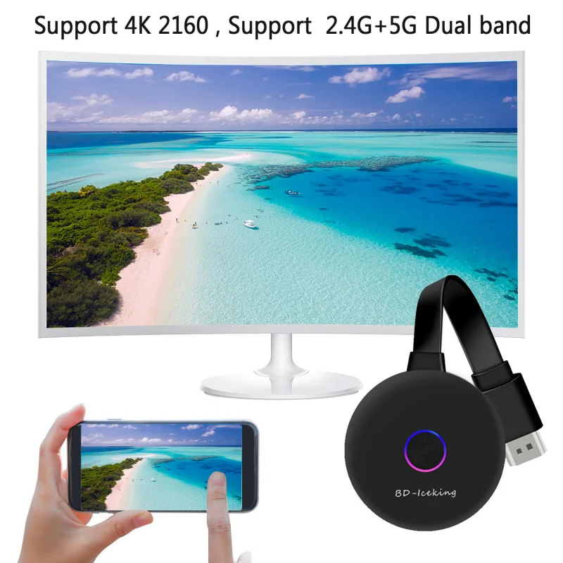 

5G 4K Wireless Wifi Display Dongle Adapter for Iphone Laptop Tablet Tv Stick for Ios Android To Tv Mobile Screen Projector