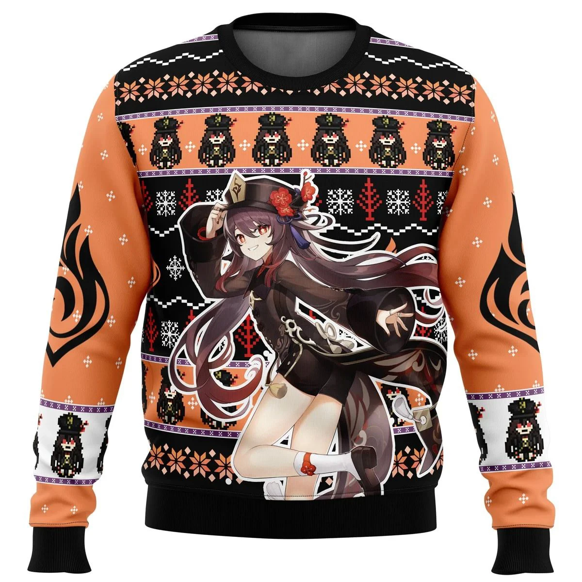 Raiden Genshin Impact Ugly Christmas Sweater Gift Santa Claus Pullover Men 3D Sweatshirt And Top Autumn And Winter Clothi