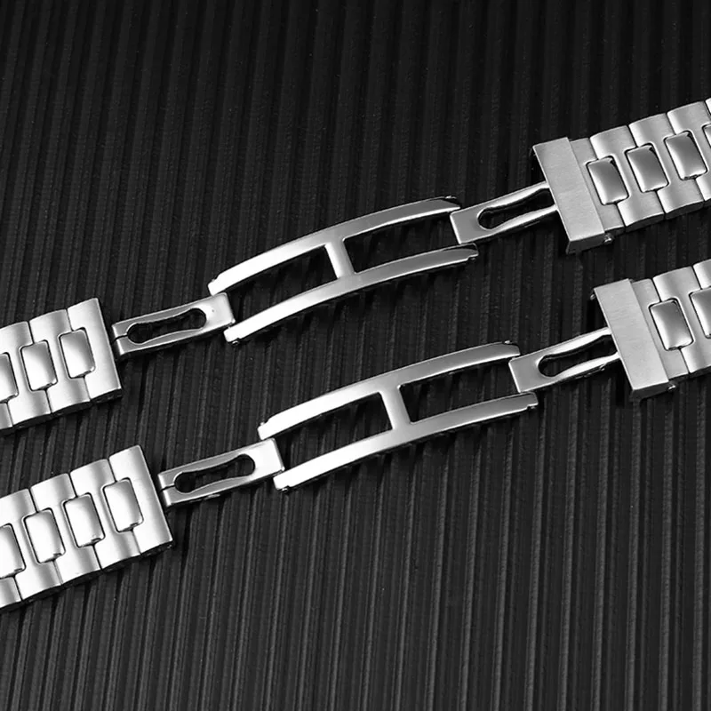 Stainless Steel Watch Strap  Bracelet Silver Metal Watchband with Folding Clasp For Patek Philippe Nautilus 5711 /1A010  25*13mm