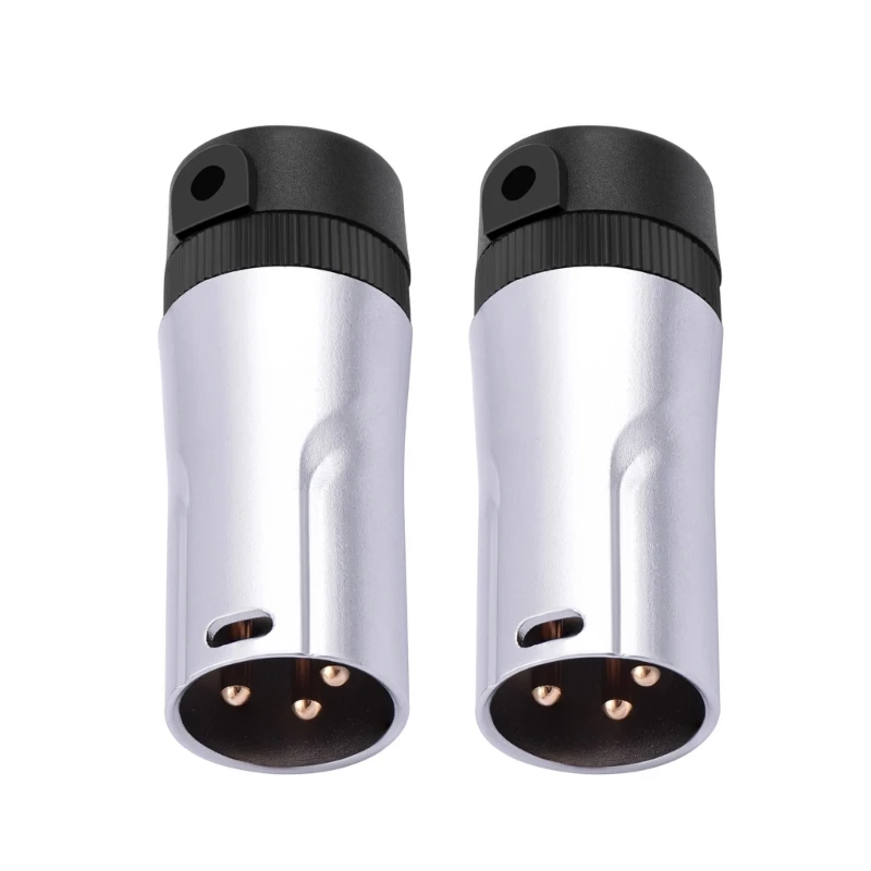 2PCS 3Pin Mic Plugs Male And Female Auditory Connectors Solder Connection For Clear Sound Transmission