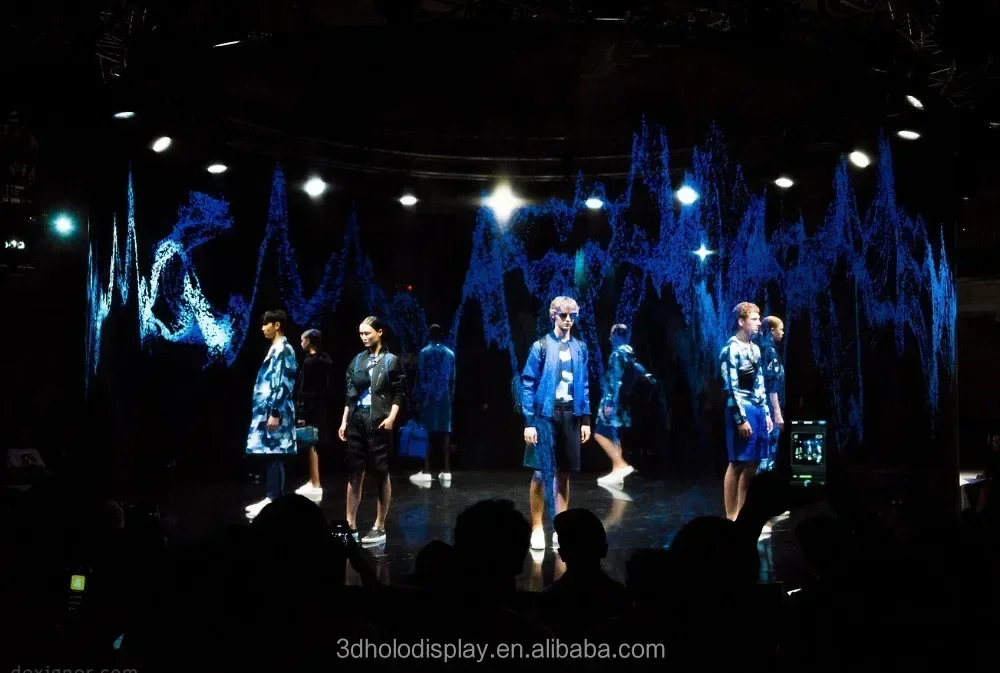 3D 12m*6m 홀로그램 프로젝션 메쉬 스크린 홀로 거즈 스크린 대형 무대 쇼용