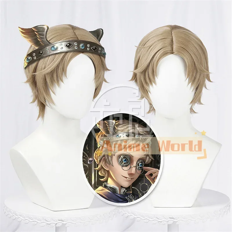 Game Identity V Lawyer Reverse Mercury Cosplay Wig Short Heat Resistant Synthetic Hair Halloween Party +Wig Cap