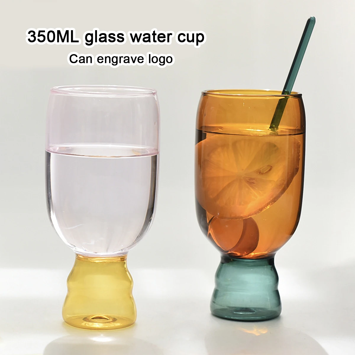 (Can Engrave Logo) 350ML Crystal Colored Whiskey Glass, Home Brandy Cup, Bar Red Wine Glass, Cocktail Cup, Party Juice Glass