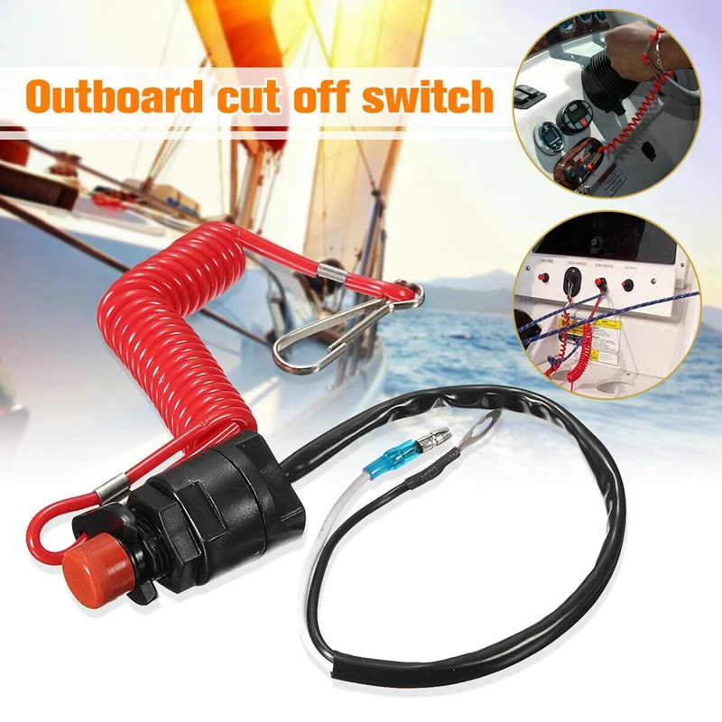 2X Boat Motor Emergency Kill Stop Switch For Yamaha /Tohatsu Outboard Stop Kill Switch Cut Off Switches