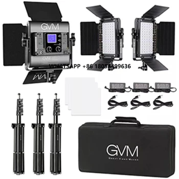 

3 Packs GVM 800D RGB LED Photography Lighting 3200K-5600K 8 Kinds Scene Video Lighting Kit With APP Control for YouTube Studio