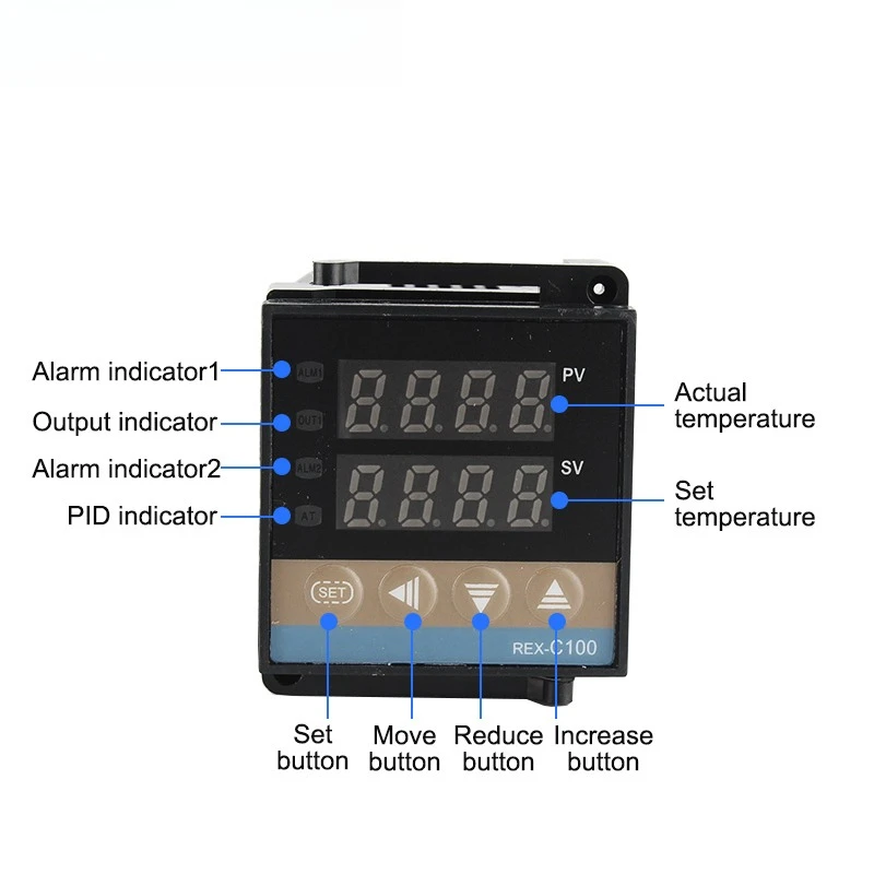 Pengontrol suhu digital PID ekonomis multi-input Fahrenheit atau Celsius RKC REX-C100