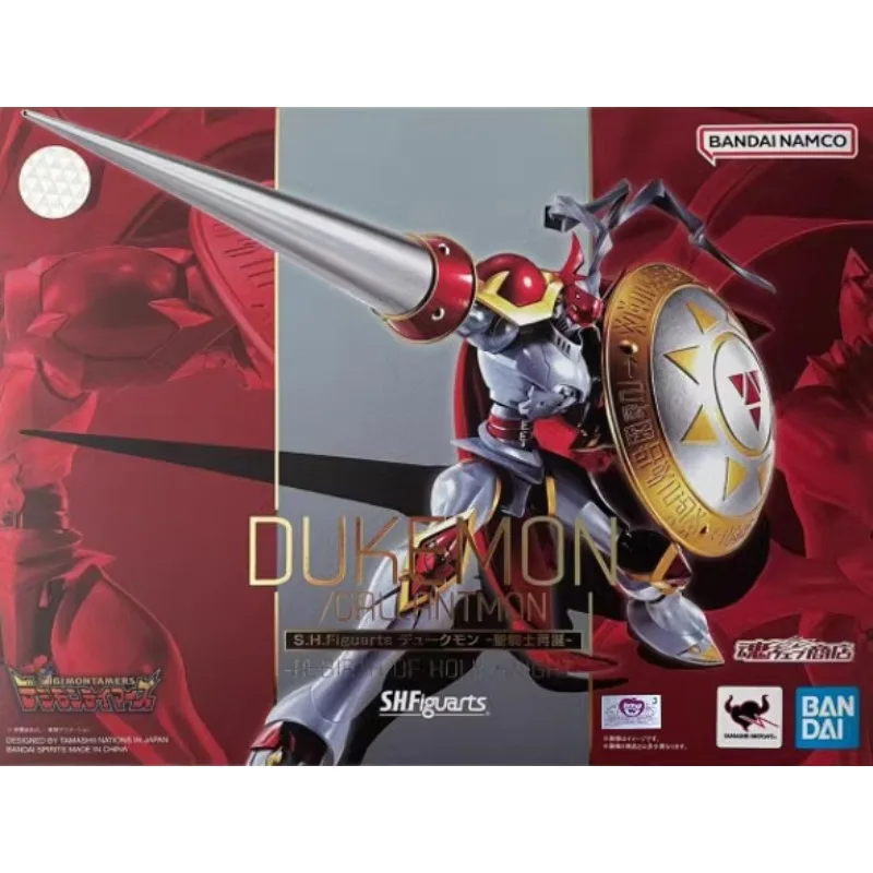 Bandai Genuine Digimon Adventure Anime Figure SHF Dukemon Action Figure Toys for Boys Girls Kids Gift Collectible Model