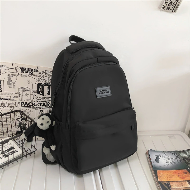 Women Backpack Solid Color Female Multi-pocket Casual Woman's Travel Bag High Quality Schoolbag for Teenage Girl Book Knapsack