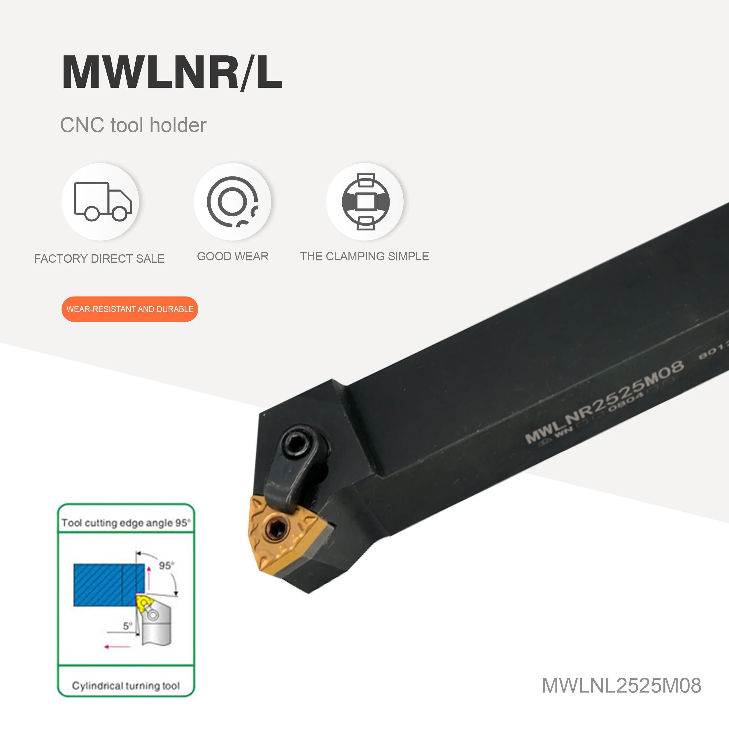 CNC TOOL CYLINDRICAL PLATEN TYPE TOOLHOLDER MWLNR2020 MWLNR 1616 MWLNR2525 MWLNR32 WNMG CARBIDE INSERT LATHE