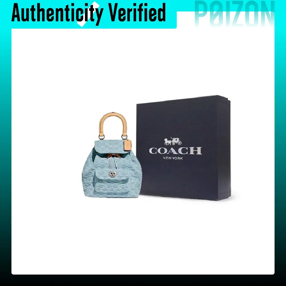 COACH Riya Fabric Backpack Medium Women's Blue CJ833-LHPBU