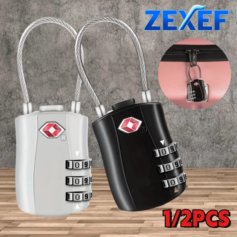 

ZEXEF TSA 1/2 шт. кодовые замки для багажа, комбинированный замок из сплава для дорожной сумки, костюма, шкафчики, велосипедные замки для спортзала