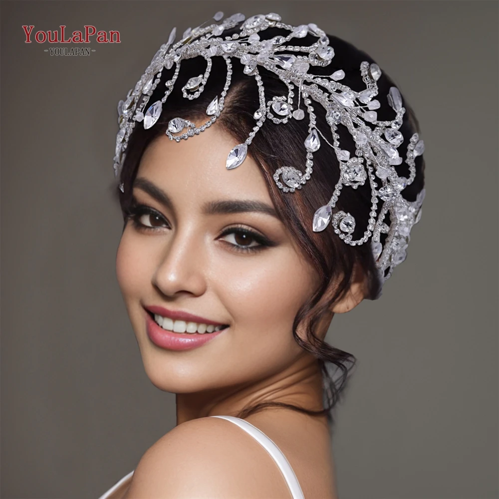 

YouLaPan Rhinestone Bride Headband Women Headdresses Bridal Crown for Wedding Hair Accesories Party Crystal Headwear HP250