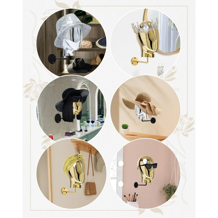 CHADWICK المعرضة رئيس جدار جبل شعر مستعار حامل كروم شعر مستعار حامل شعر مستعار معلق حامل قبعة عرض موقف 20 بوصة القزم رئيس كتلة f #4