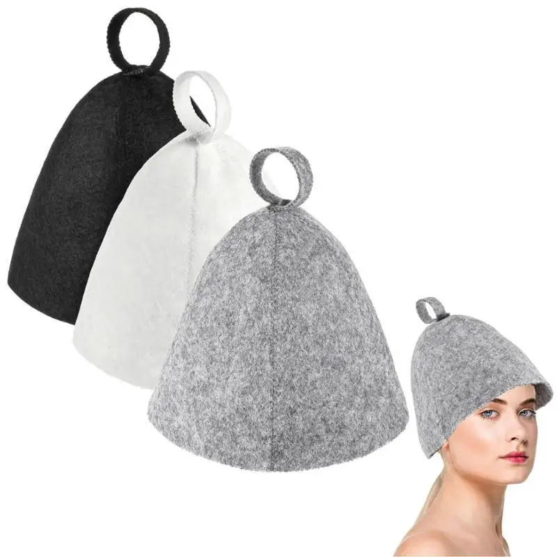 Soft Felt Sauna Hat Heat Resistant Shower Cap Home Sauna Steam Cap Sauna Accessories For Spa Banya Steam Room Bath Use
