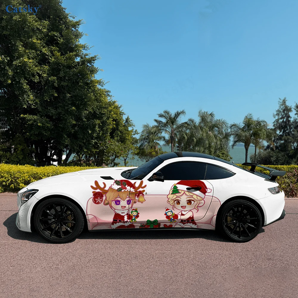 

Рождественские подарки для дивана для девочек, автомобильные виниловые наклейки, самоклеящаяся наклейка из ПВХ, подходит для грузовиков, внедорожников, декор, автоаксессуары, подарок