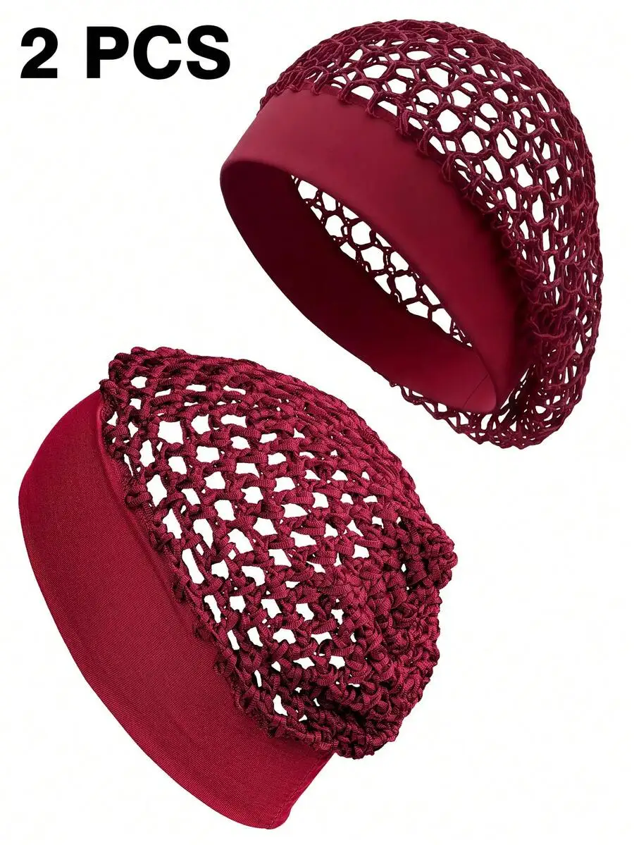 

2 Pcs Womens Mesh Hair Net Cap For Sleeping Braiding Ballet Bun Holder