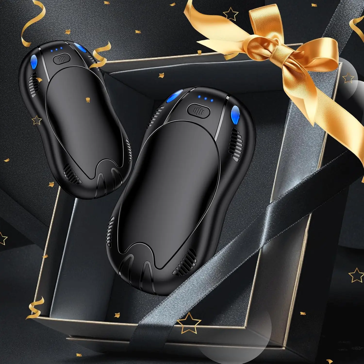 

Грелки для рук, перезаряжаемые, 10000 мАч, 2 шт., двухсторонние, 3 уровня нагрева, для рождественских подарков, работы, улицы, гольфа, охоты