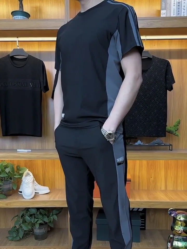 spring-autumn-new-men's-faionable-sportswear-set-personali-splicing-trendy-sport-two-piece-suit-high-end-feeling