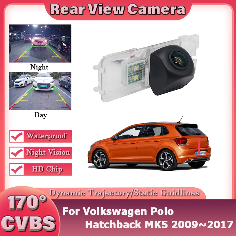 

CCD HD AHD Fisheye Rear View Camera For Volkswagen Polo Hatchback MK5 2009 2010 2011 2012 2013 2014 2015 2016 2017 Car Monitor