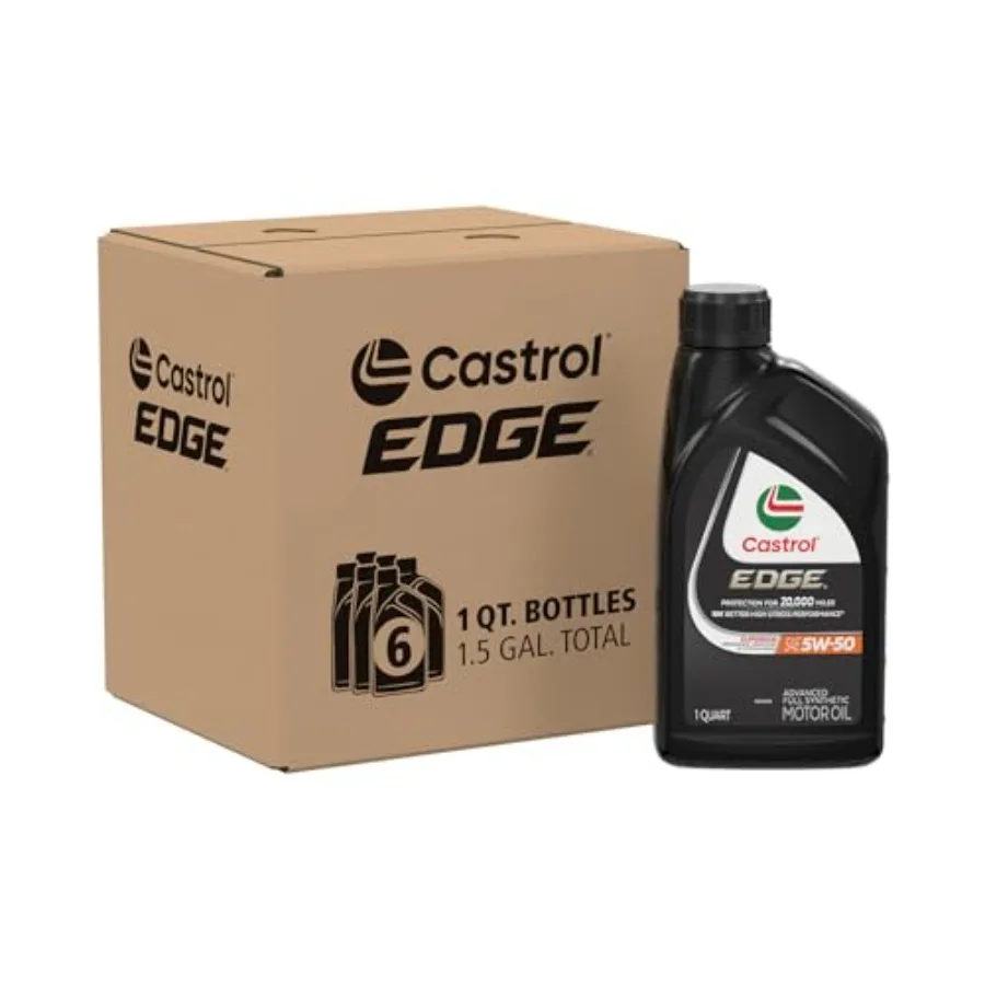 

EDGE 5W-50 Advanced Full Synthetic Motor Oil 1 Quart Pack of 6