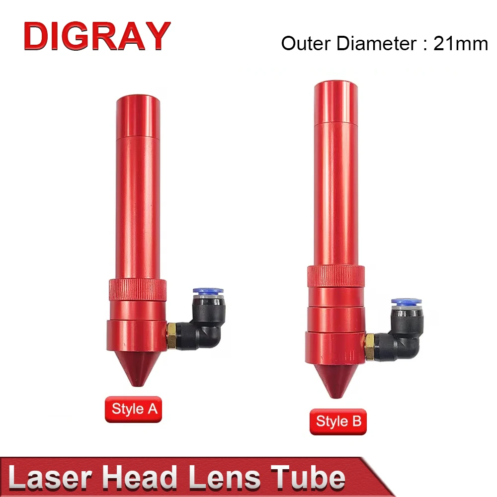 

Трубка объектива лазерной головки DIGRAY CO2, внешний диаметр 21 мм + воздушное сопло для объектива диаметром 20 FL 50,8/63,5 мм для станка для лазерной резки CO2