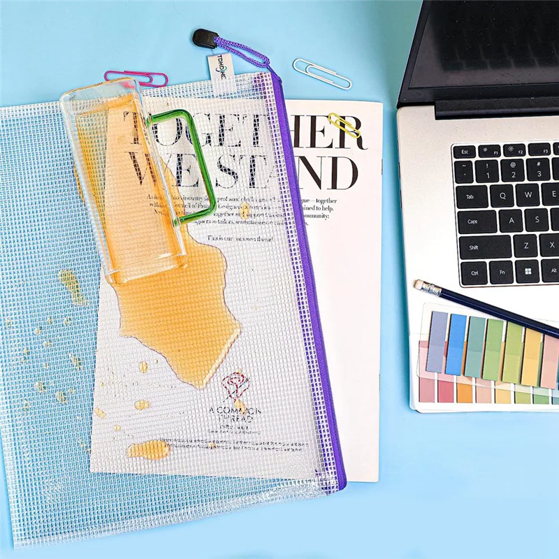 กระเป๋าซิปตาข่าย30ชิ้นกระเป๋าซิปกันน้ำกระเป๋าเอกสารสำหรับจัดระเบียบอุปกรณ์การเรียนเครื่องใช้สำนักงาน