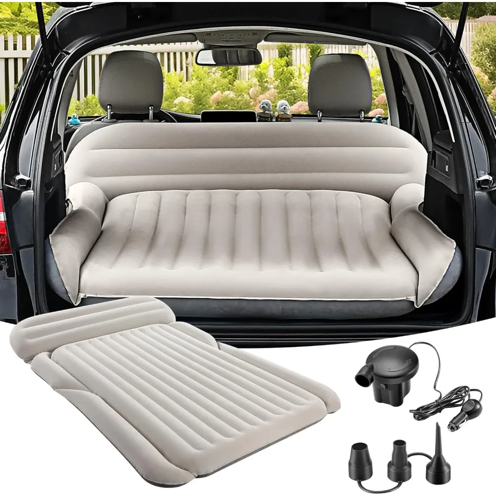 

SUV Air Mattress Thickened Double Flocking Camping Mattress Upgraded Portable Sleeping Car pad Comfortable Inflatable Travel Be