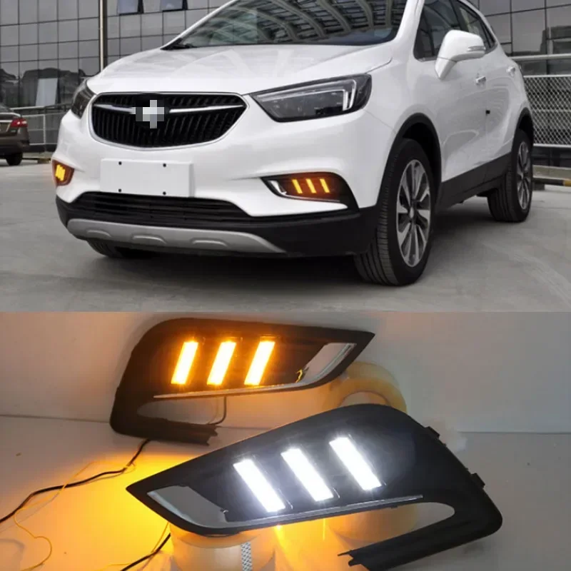 2pcs LED For Buick Encore Opel mokka 2017 2018 Driving DRL Daytime Running Light fog lamp Relay LED DRL Daylights