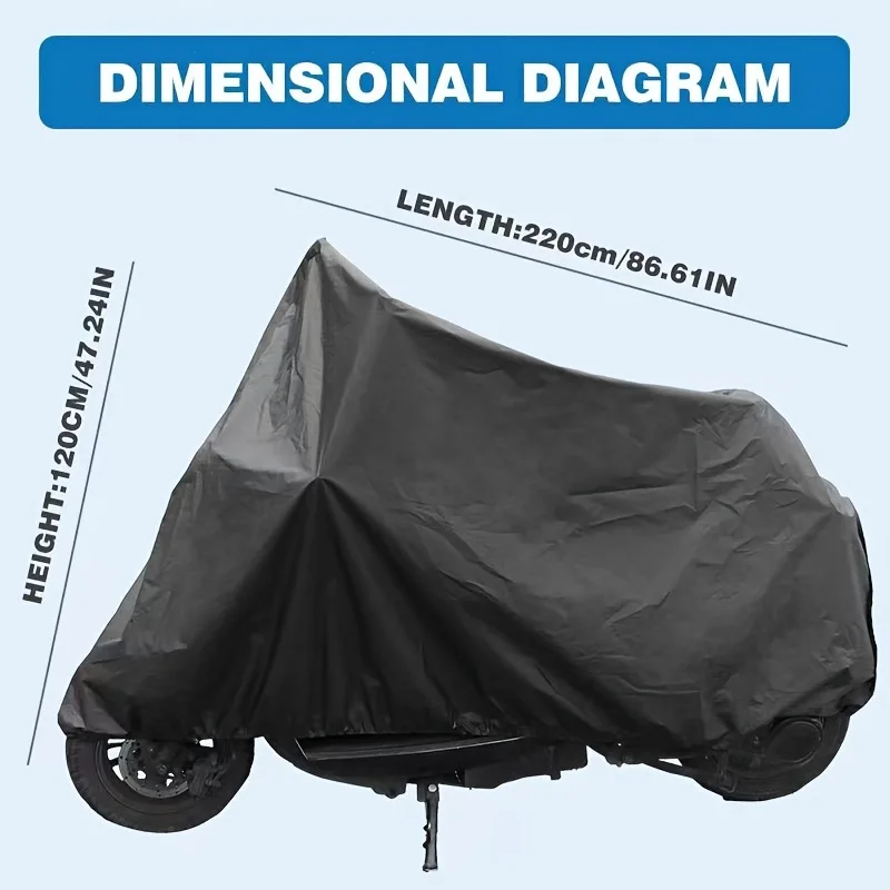 Wasserdichte, Sonnenschutz- und Staubschutz-Motorradabdeckung, universell einsetzbar, für den Außenbereich, für Elektrofahrzeuge und Roller – Detail 3