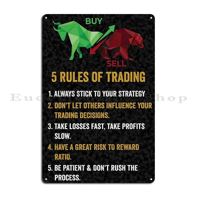 Trading Rules For Consistently Profitable Trading Metal Signs Club Custom Pub Mural Designing Wall Mural Tin Sign Poster