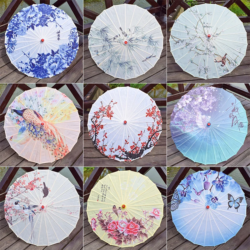 70cm Oil Paper Umbrellas Ancient Costume Hanfu Silk Cloth Decoration Ceiling Parasol Umberlla Decorative Shade Umbrella