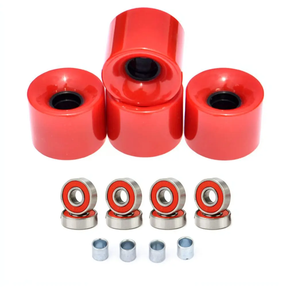 Durable Skateboard Wheels 60x45mm 78A Soft PU Longboard Parts Set Includes Bearings Spacers For Smooth Cruising Skating