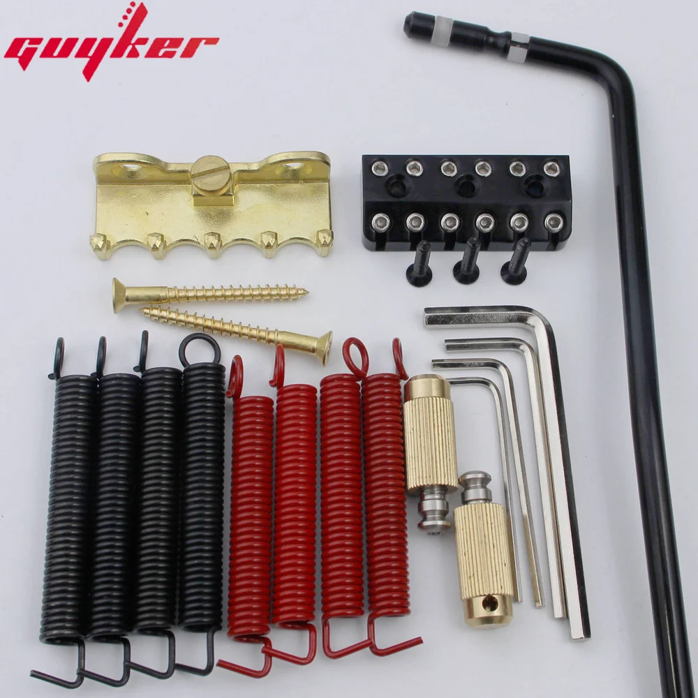 New GUYKER 6 String Tremolo System Bridge Tailpiece for Headless Guitar Accessories Black