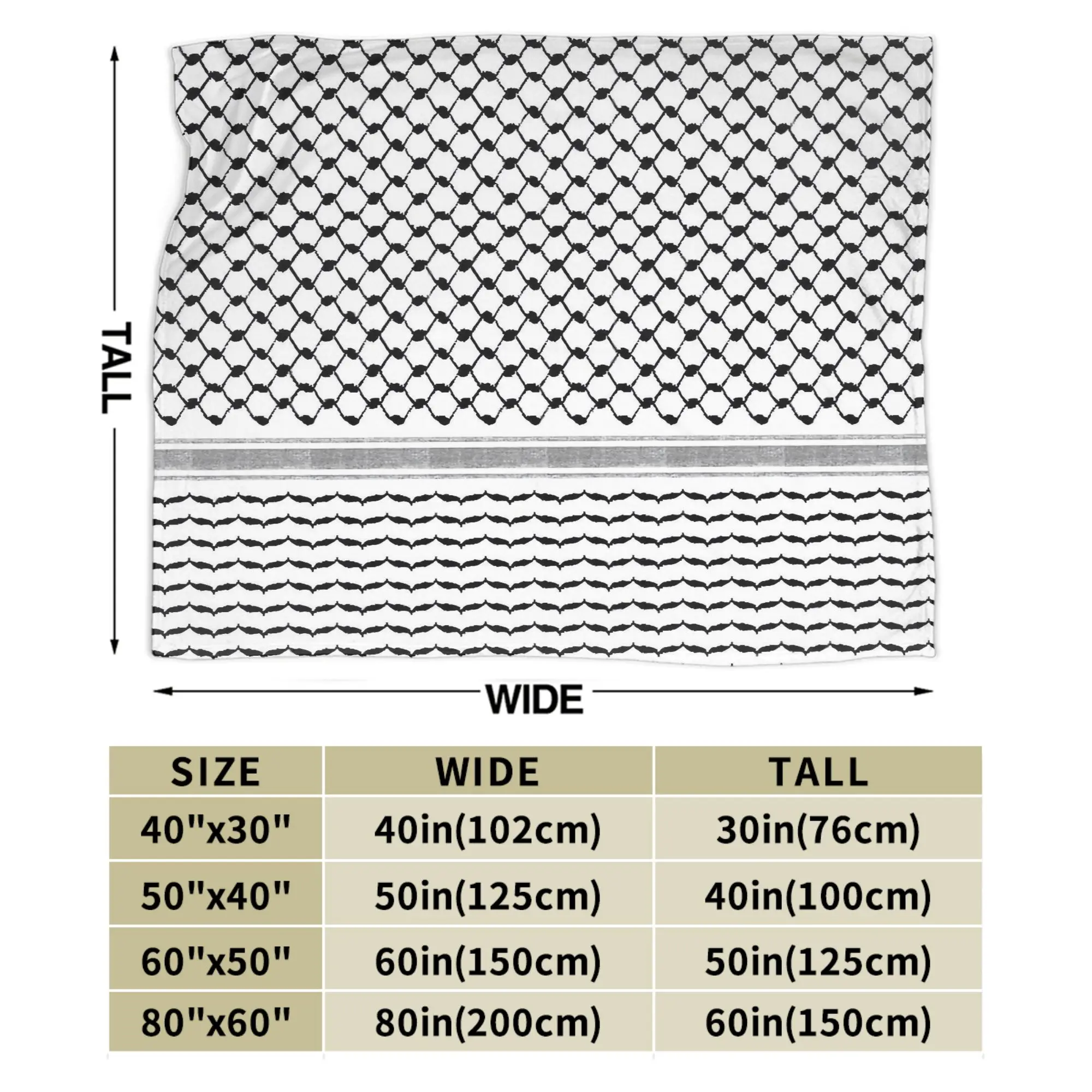 فلسطين كوفية بطانية سوبر لينة مريحة أفخم الفراش يلقي للطلاب في الهواء الطلق الفانيلا المفرش غطاء السرير