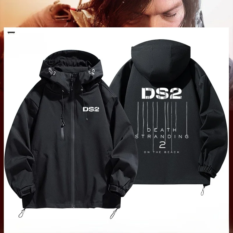 

ex Casual Hoodie Jaet Game Theme Death Stranding 2 Collaborative Work by Kojima Productions Loose Fit Polyester Fiber