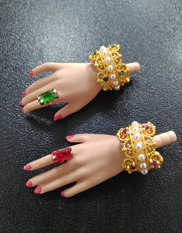 NONE 1:6 Puppe Mini Schmuck Ohrring Halskette Set für Puppe dekorativ, Miniatur Kristall Diamant Halskette Ring Puppe Geschenk Zubehör 8