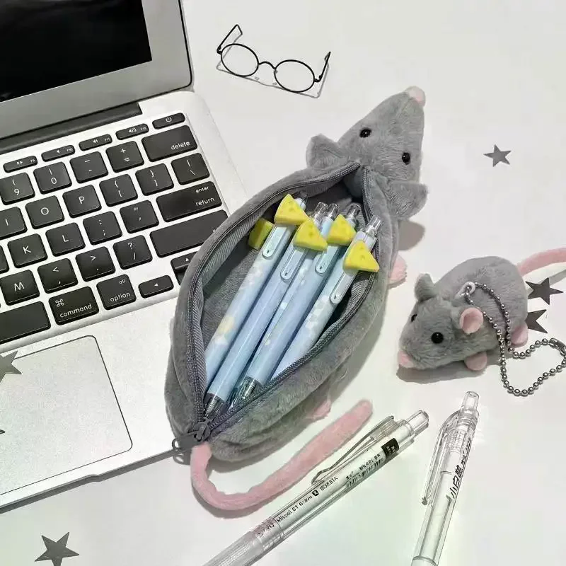 1Pcst-selling Cute Octopus Mouse Pencil Case, Mouse-shaped Pencil Case, Plush Toy Student Stationery Organizer For Girls, Niche