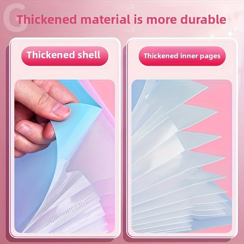 12 Port A4 Expanding Folding File Folder - Durable PP Material, Multi-Layer File Organizer with Colored Index Dividers