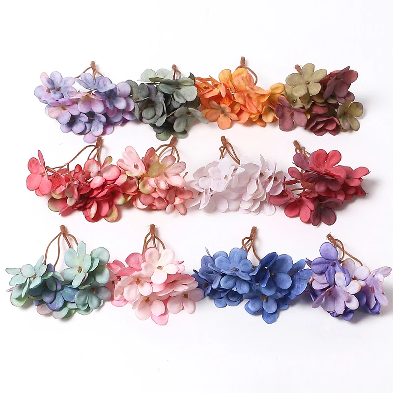 10/20Pcs Mini Artificial Flowers Accessories for Home Decor Wedding Decoration Fake Flowers Leaf DIY Craft Garland Accessories