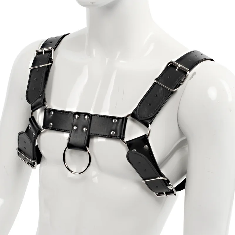 صنم الذكور الملابس الداخلية تسخير الرجال الجسم الجلود الصدر الحمالة حزام فاسق ازياء الأشرطة الجنسية قابل للتعديل #1