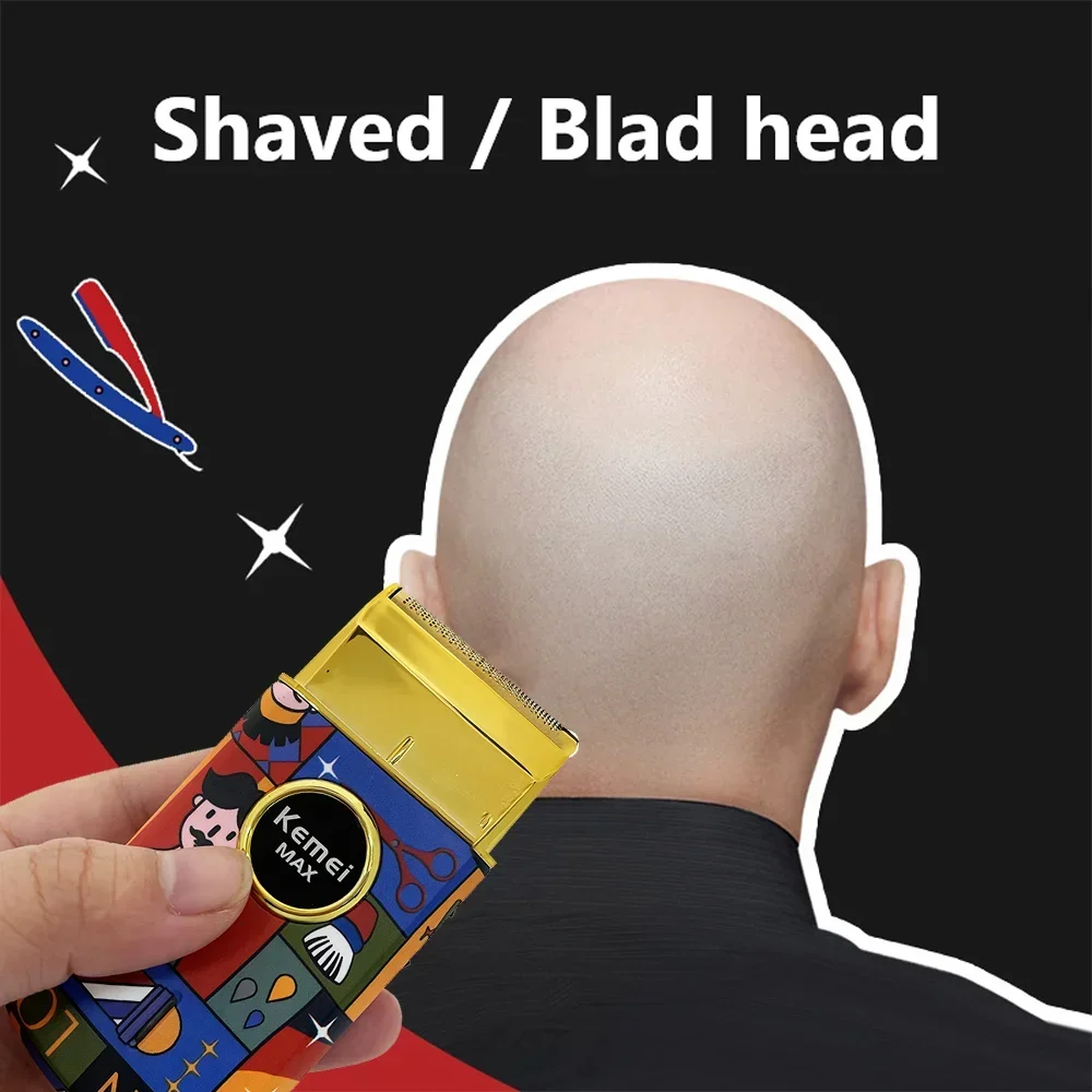 Kemei KM-RS7098 Титановая двойная фольга сабельная бритва Профессиональная парикмахерская электрическая мужская бритва с рисунком граффити