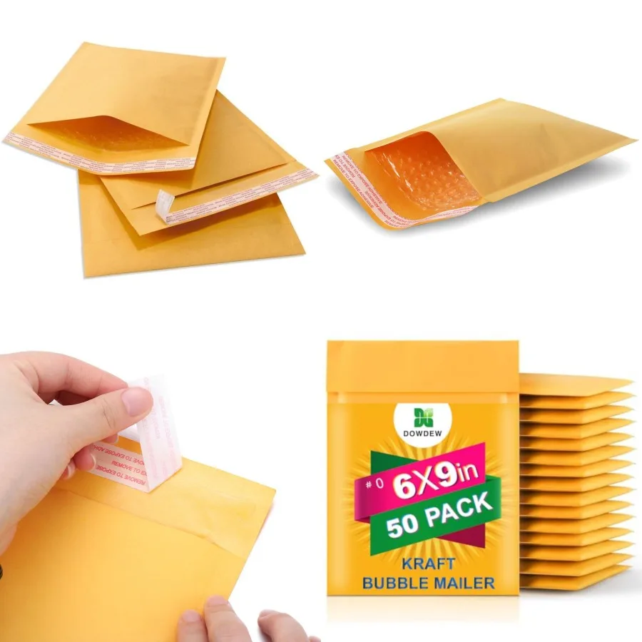 

Kraft Bubble Mailers [ Pack] Shipping Mailing Packing Envelopes