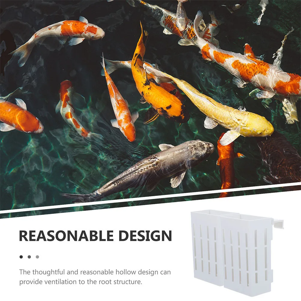 

2Pcs Aquarium Plant Holder Plastic Hanging Pot Hollow Basket Aeration Suitable for Fish Tank Aquarium Plant Holder