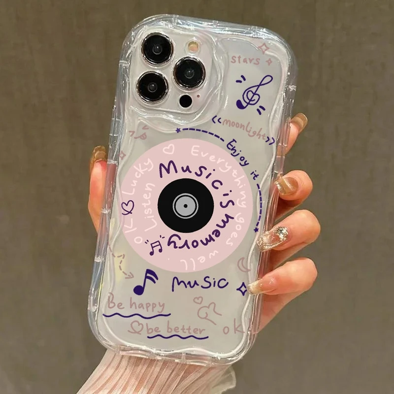 

Stylish Music Design Phone Case For Xiaomi 14T Pro 13 12 11 Lite 5G 15 14 13 12 11 Shockproof Flower Clear Protective Back Cover
