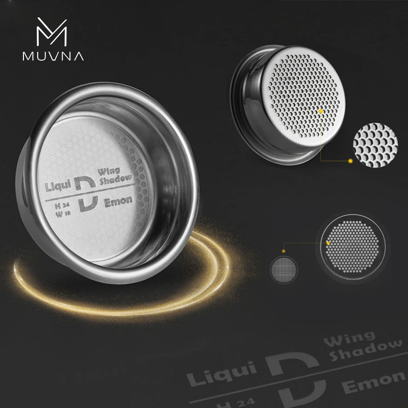 MUVNA Wing Shadow Coffee Filter Basket Double Layer 51/53/58mm Espresso Accessories Baskets Precision Professional Barista