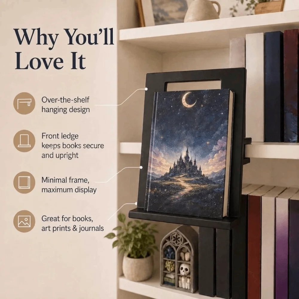 Creative Suspended Bookshelf Stable Minimalist Wall-Mounted Bookshelf Multi-Purpose Space Saving Picture Display Shelf
