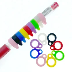 20pcs 8mm Silicone Ring Bracelet Hearing Aid Anti-Lost Silicone Ring Signature Pen Hanging Ring Anti-Lost Capacitive Stylus Bal