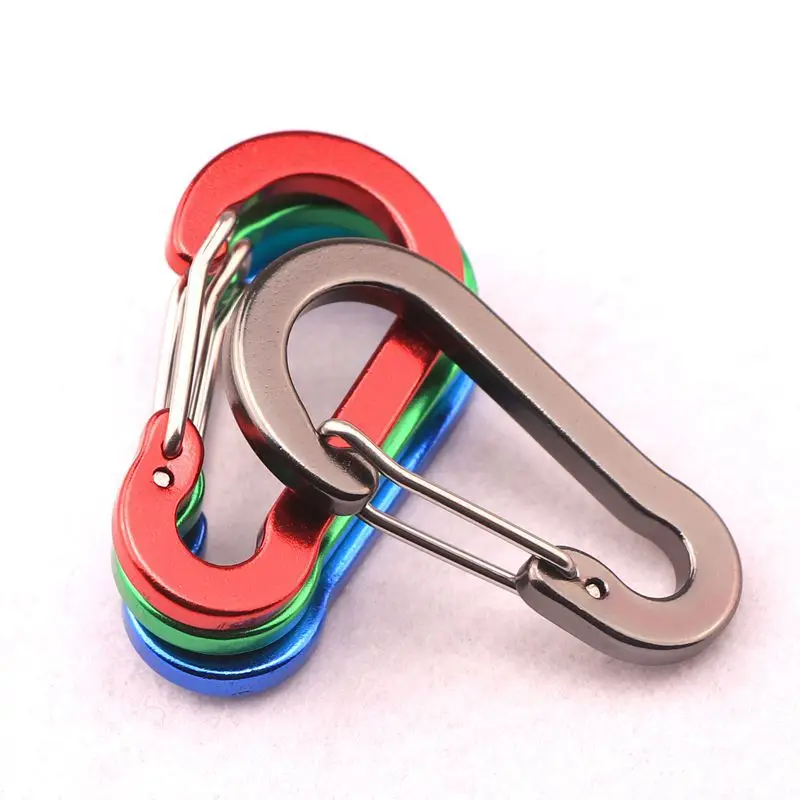 

5pcs Aluminum S-Hook Carabiners with Bungee Cord - Heavy Duty Gear Clips for Backpacks, Camping & Hiking | Lightweight & Durable